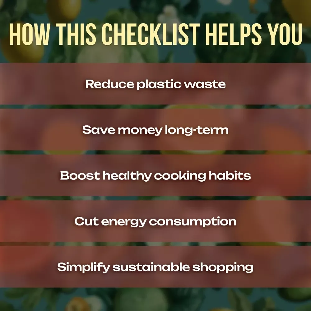 Eco-Friendly Kitchen Swaps Checklist | Sustainable Kitchen Guide | Digital Download for Zero-Waste Living
