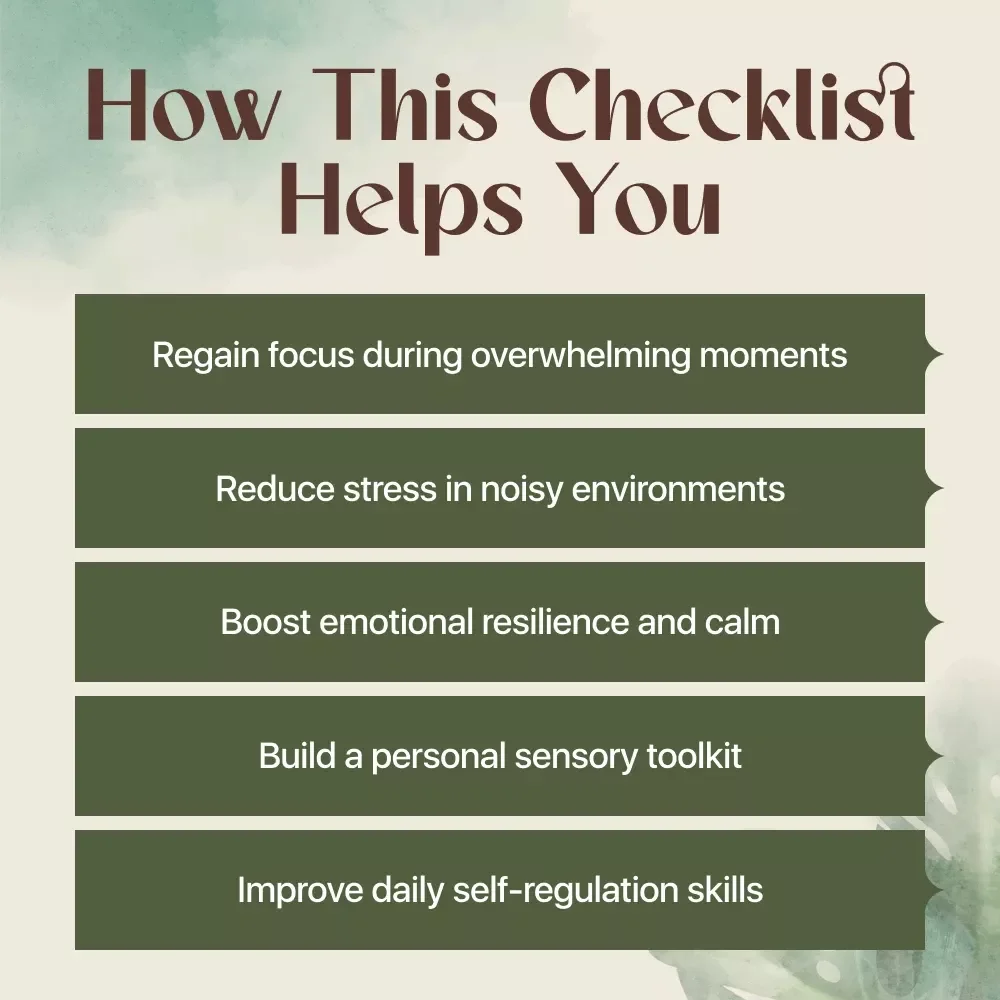 Calm the Chaos: Sensory Overload Checklist | Instant Digital Download | How to Manage Sensory Overload Self-Care Guide