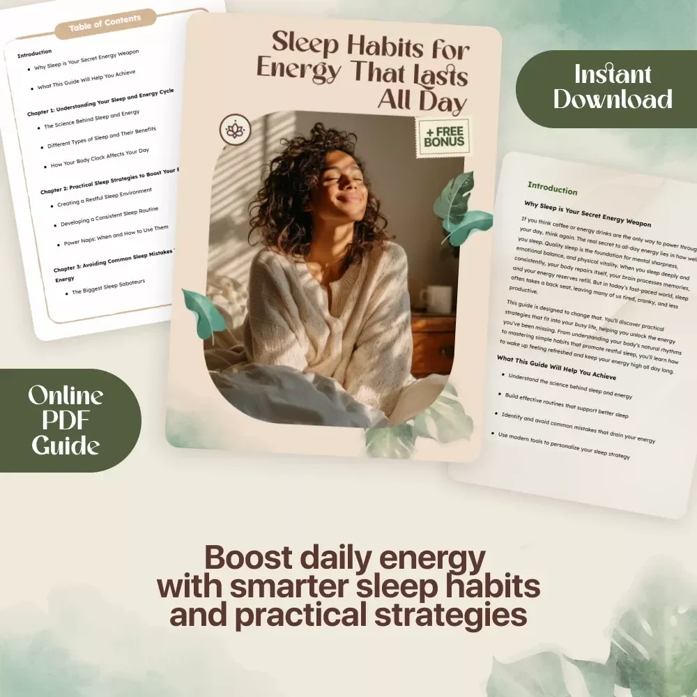 Sleep Habits for Energy That Lasts All Day | Digital Guide with Proven Sleep Strategies for All-Day Energy, Better Rest, and Natural Vitality