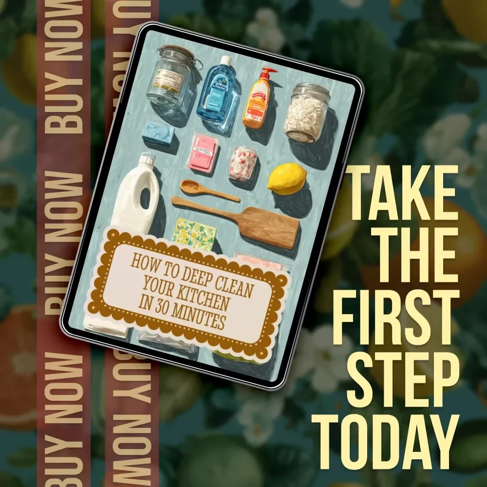 How to Deep Clean Your Kitchen in 30 Minutes | Printable Digital Guide for Quick & Easy Home Cleaning, Step-by-Step Checklist & AI Cleaning Tips