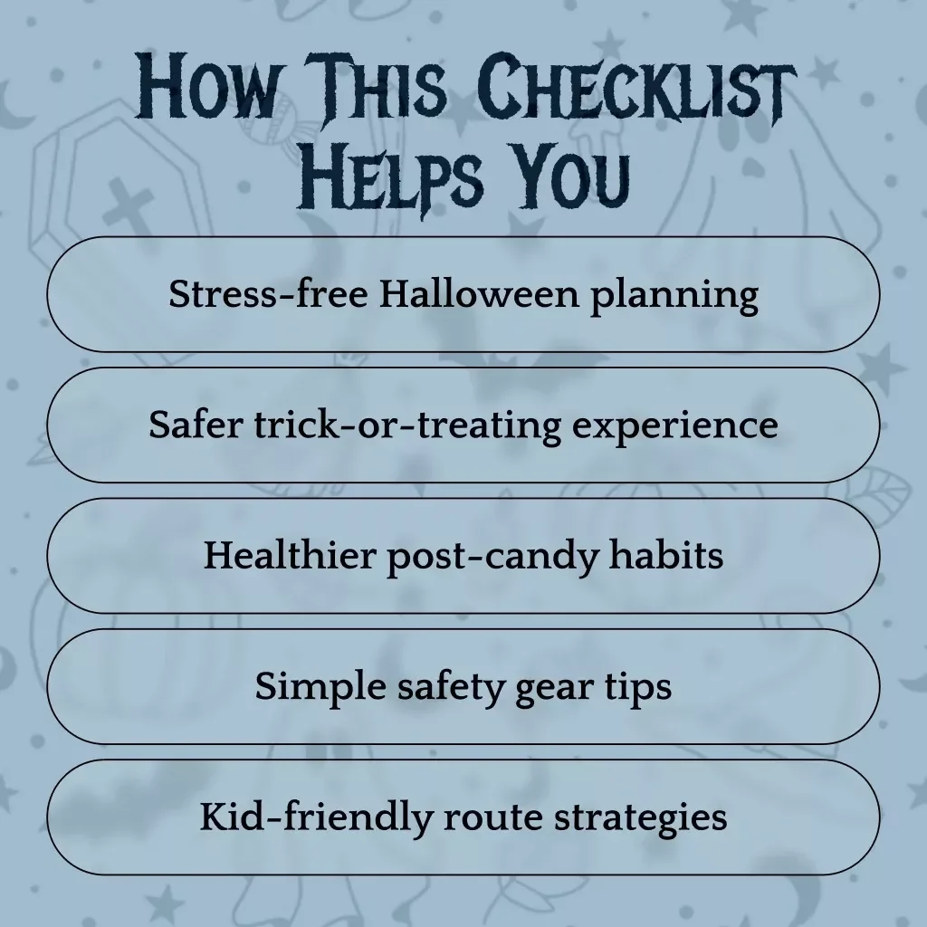 Quick Trick-or-Treat Safety Plan for Kids | Printable Halloween Safety Checklist | Digital Download for Parents