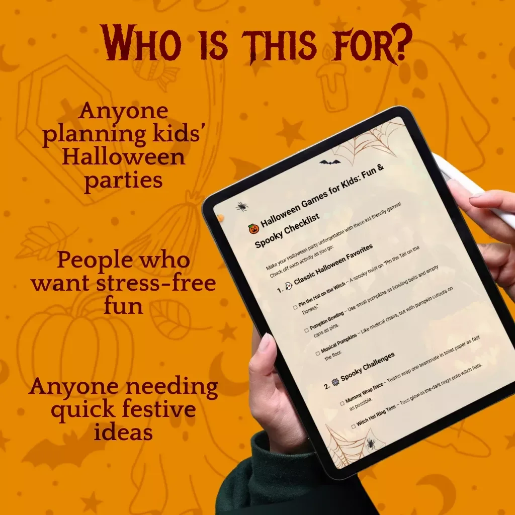 Halloween Games for Kids: Fun & Spooky Checklist | Printable Party Games, Kids Halloween Activities, Instant Digital Download