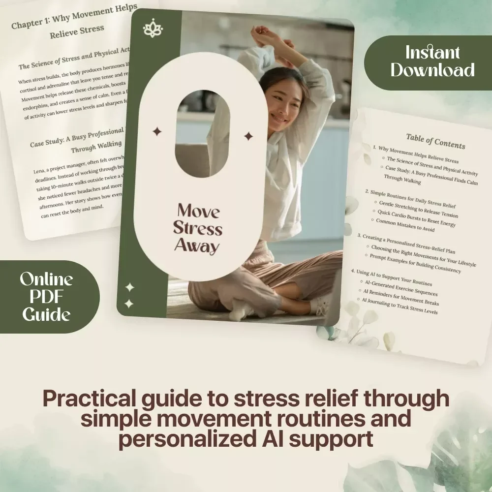 Move Stress Away | Digital Guide for Stress Relief with Movement Routines, Simple Exercises, and AI Support