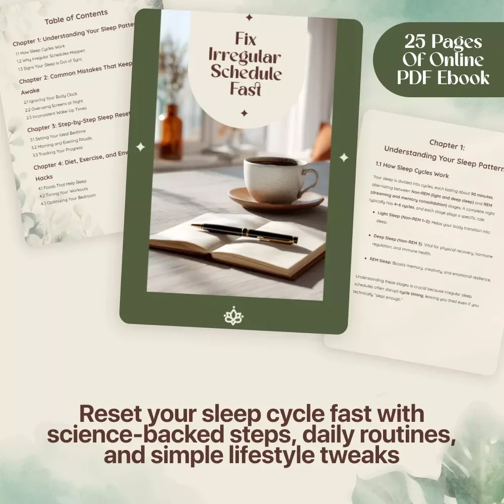Fix Irregular Schedule Fast | eBook Guide on How to Fix Irregular Sleep Schedules, Reset Your Body Clock, and Build Healthy Sleep Habits