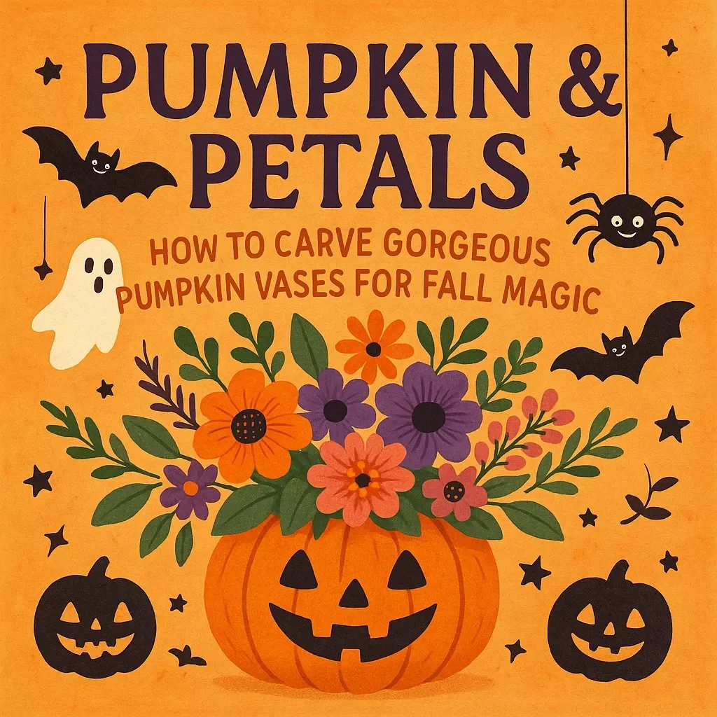 Pumpkin & Petals: How to Carve Gorgeous Pumpkin Vases for Fall Magic | DIY Pumpkin Vase Guide | Fall Decor eBook | Seasonal Flower Arrangement Checklist