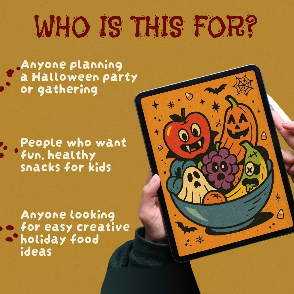 Halloween Fruit Snacks Checklist | Printable Halloween Fruit Snack Ideas | DIY Healthy Spooky Treats Planner