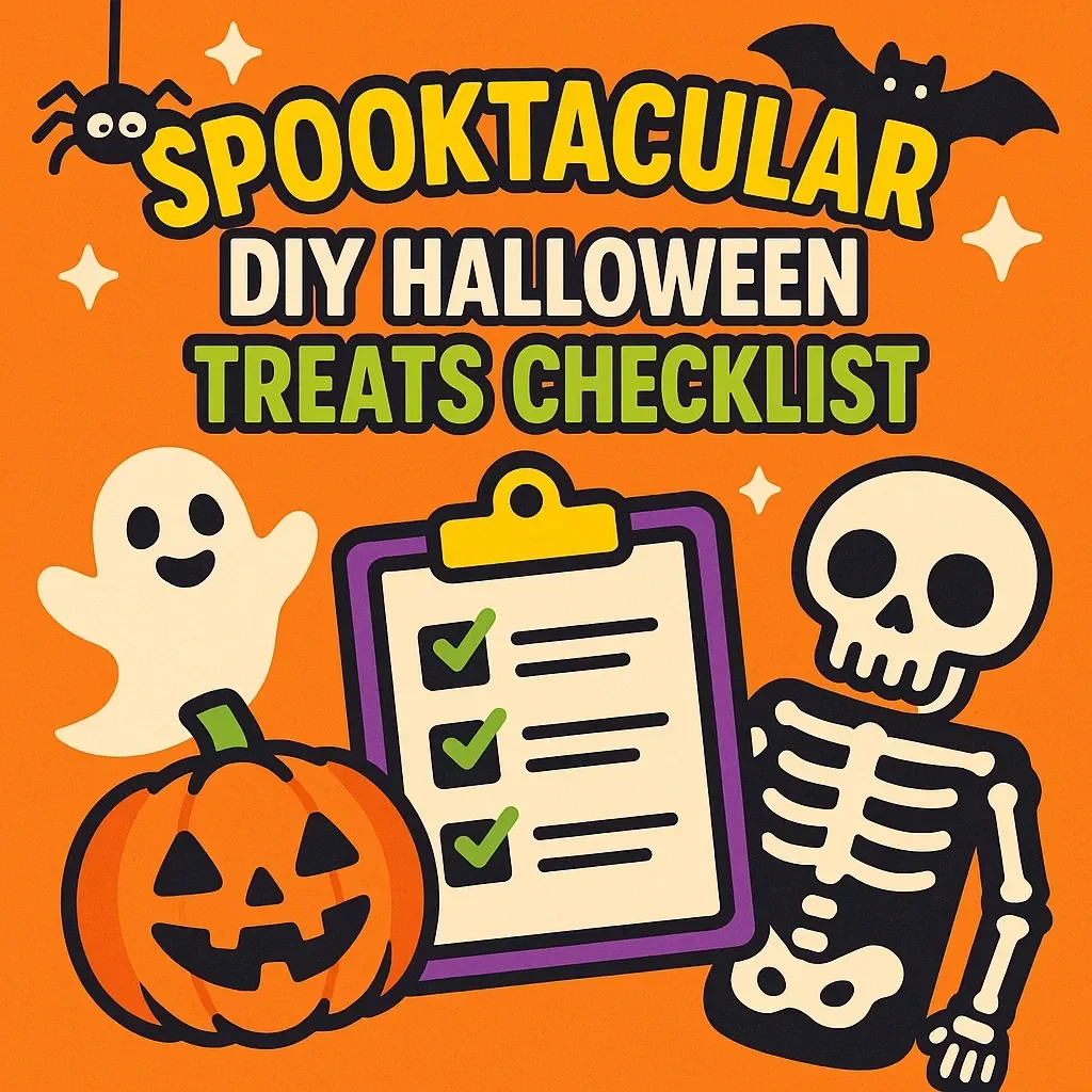 Spooktacular DIY Halloween Treats Checklist | Printable Digital Download for Easy Halloween Party Treat Ideas