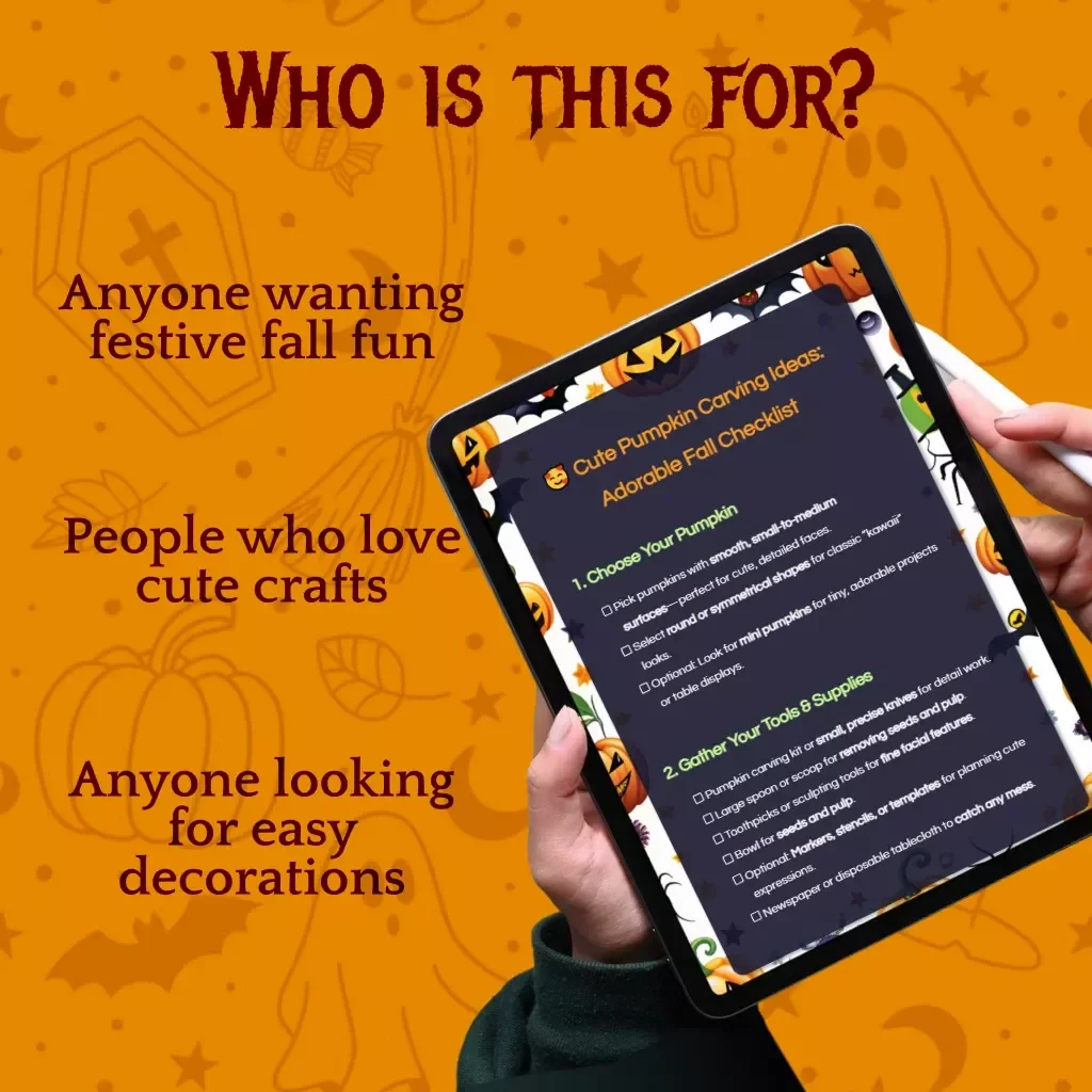 Cute Pumpkin Carving Ideas: Adorable Fall Checklist – Fun DIY Pumpkin Carving Guide for Kids, Families, and Beginners