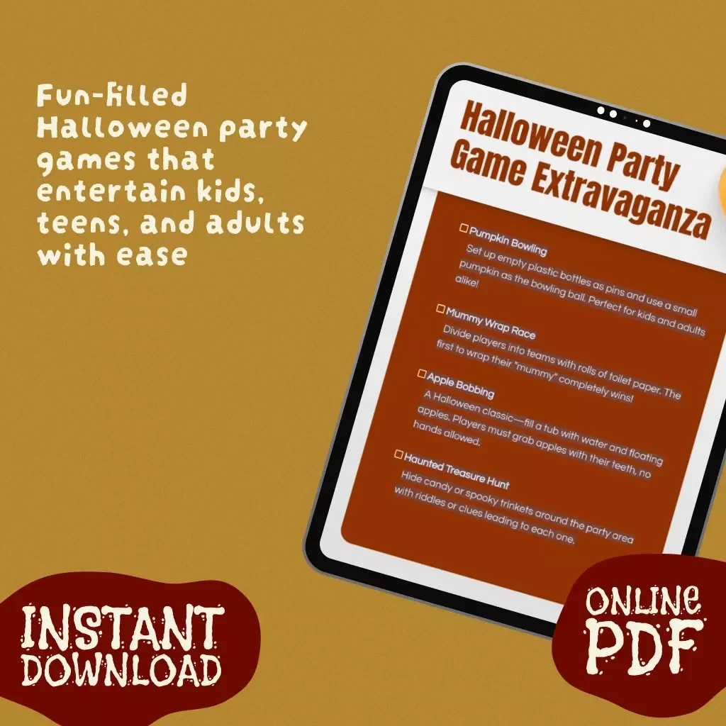 Halloween Party Game Extravaganza – Printable Checklist of Fun Halloween Party Games for All Ages | Digital Download