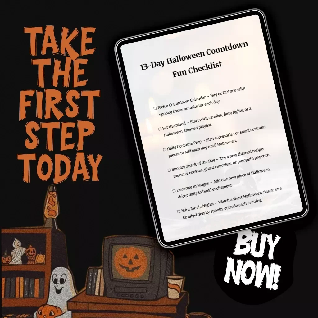 13-Day Halloween Countdown Fun Checklist | Daily Countdown Routine for Halloween Fun | Digital Download Printable eBook Guide