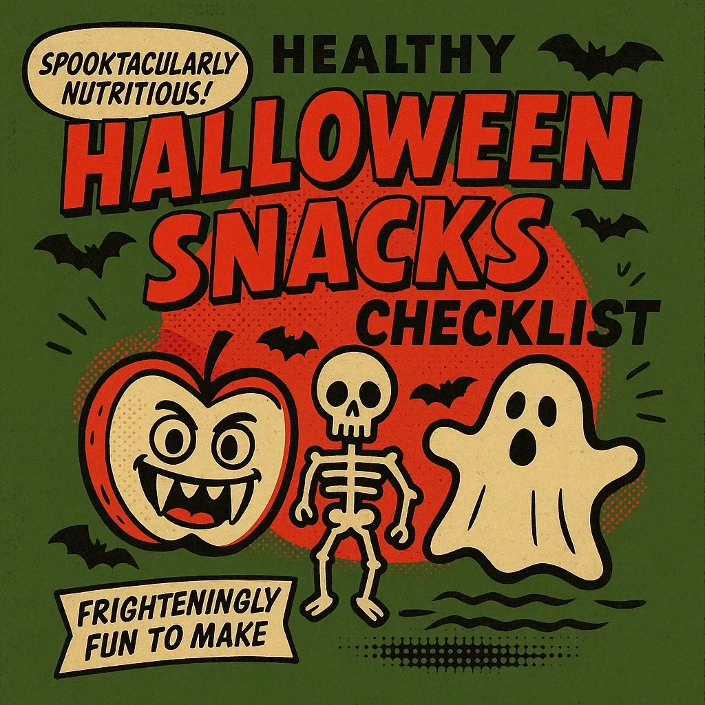 Healthy Halloween Snacks Checklist | Printable Digital Download | Fun & Easy Party Snack Planner for Kids & Families | Spooky Yet Nutritious Treat Ideas