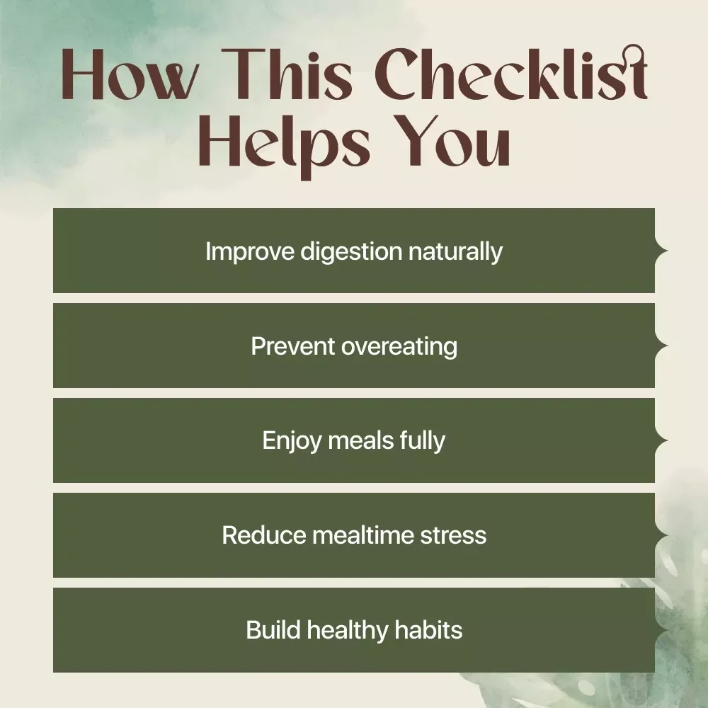 Eat Smart, Digest Happy – Mindful Eating Checklist for Better Digestion | Digital Download Wellness Guide