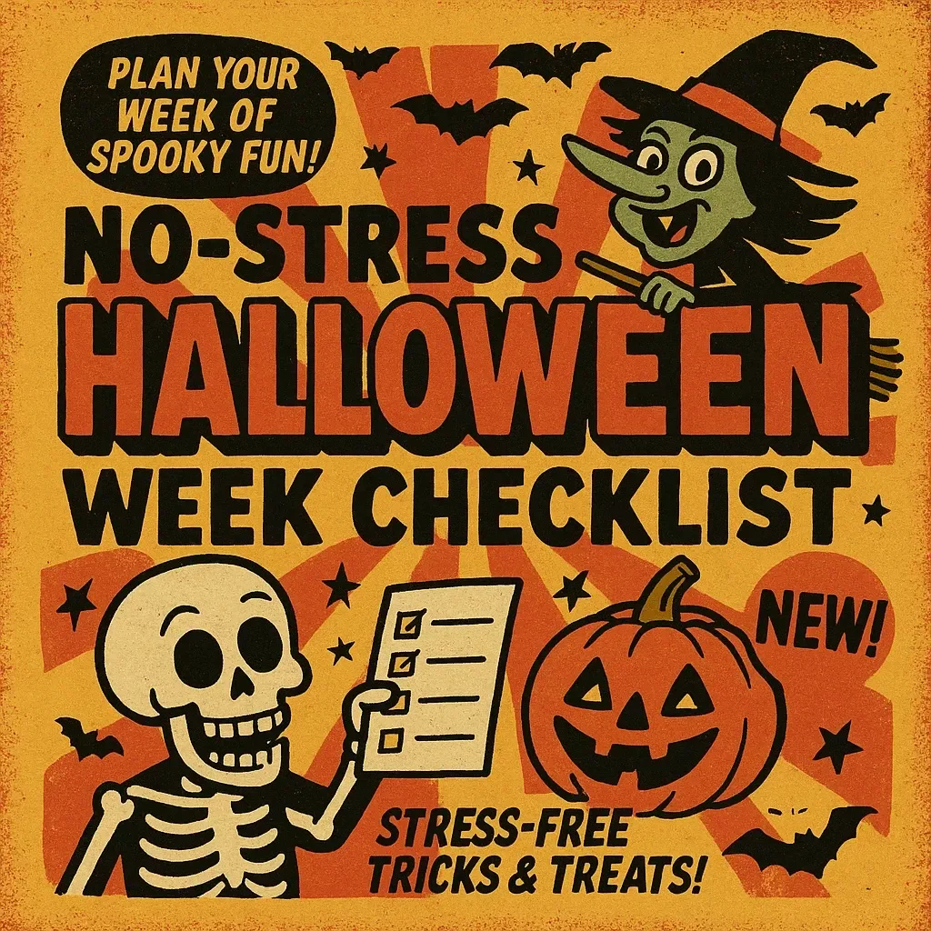 No-Stress Halloween Week Checklist | Printable Digital Download | How to Plan a No-Stress Halloween Week Guide