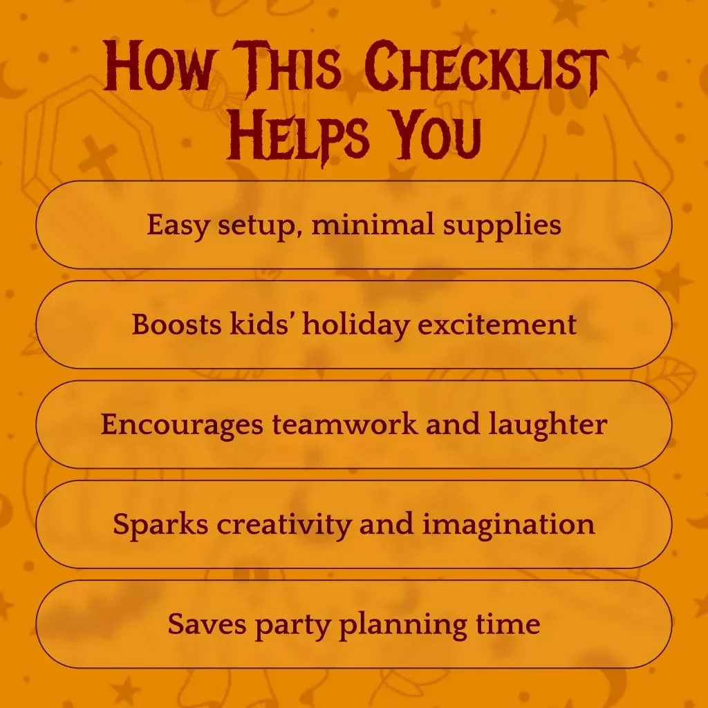 Halloween Games for Kids: Fun & Spooky Checklist | Printable Party Games, Kids Halloween Activities, Instant Digital Download