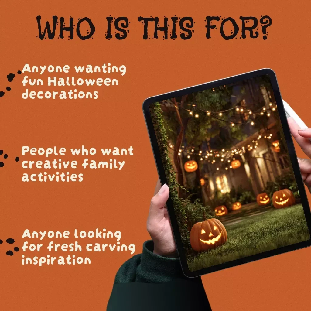 Funny Pumpkin Carving Ideas Checklist | Digital Download Halloween Guide for Funny Pumpkin Carving Faces, Tools & Display Tips