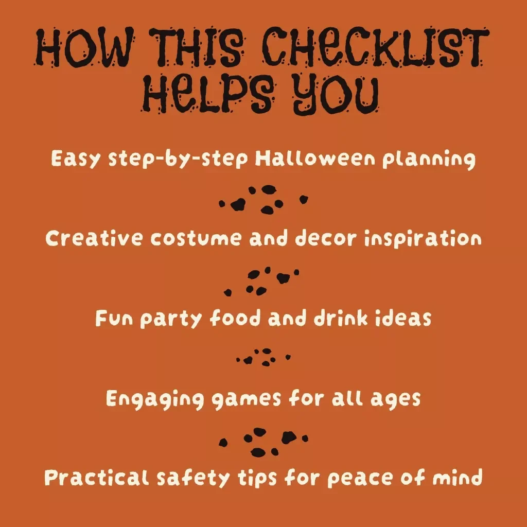 Get Ready for the Spookiest Night! 🎃👻 | Printable Halloween Prep Checklist | Digital Download Guide for Halloween Decorations, Costumes, Party Food, Games & Safety