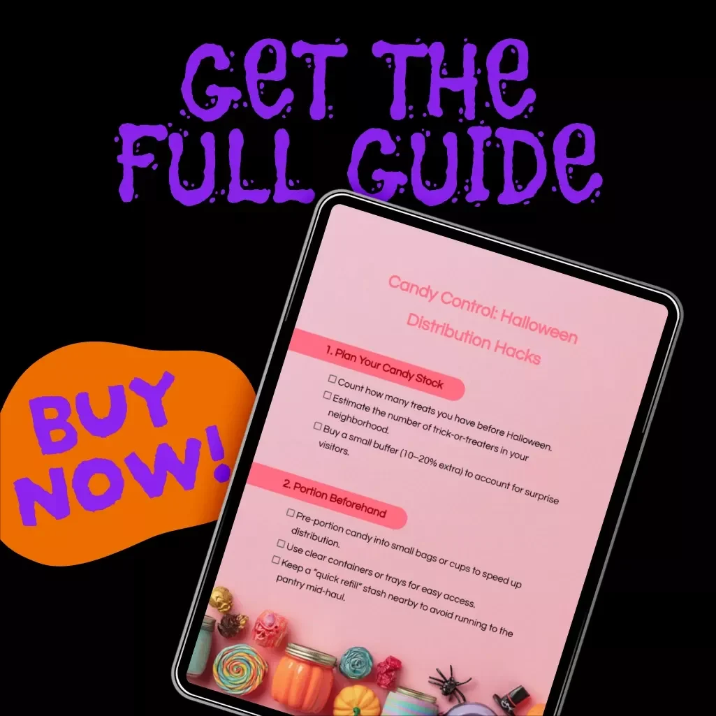 Candy Control: Halloween Distribution Hacks | Printable Digital Download Checklist | Trick-or-Treat Candy Station Planner for Efficient Halloween Candy Management