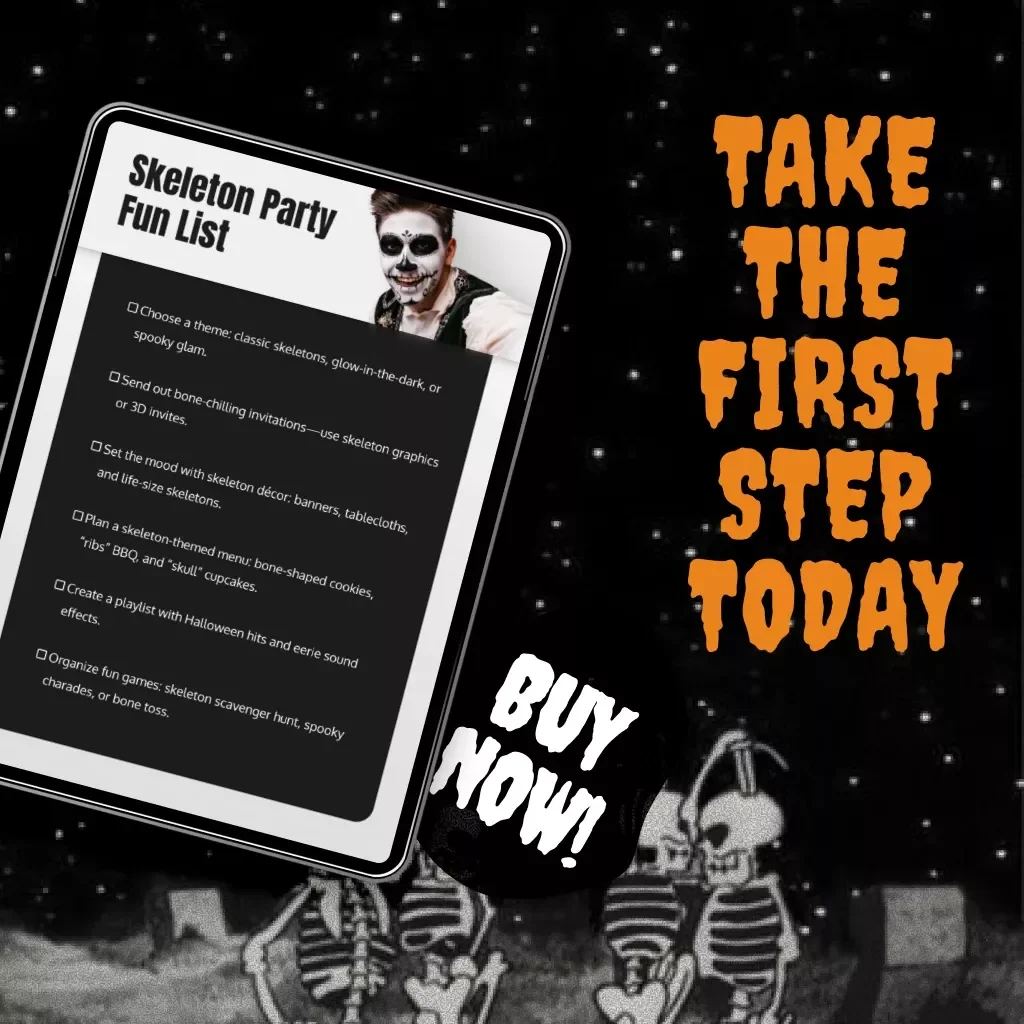 Skeleton Party Fun List – Skeleton-Themed Party Ideas Checklist for Spooky Celebrations