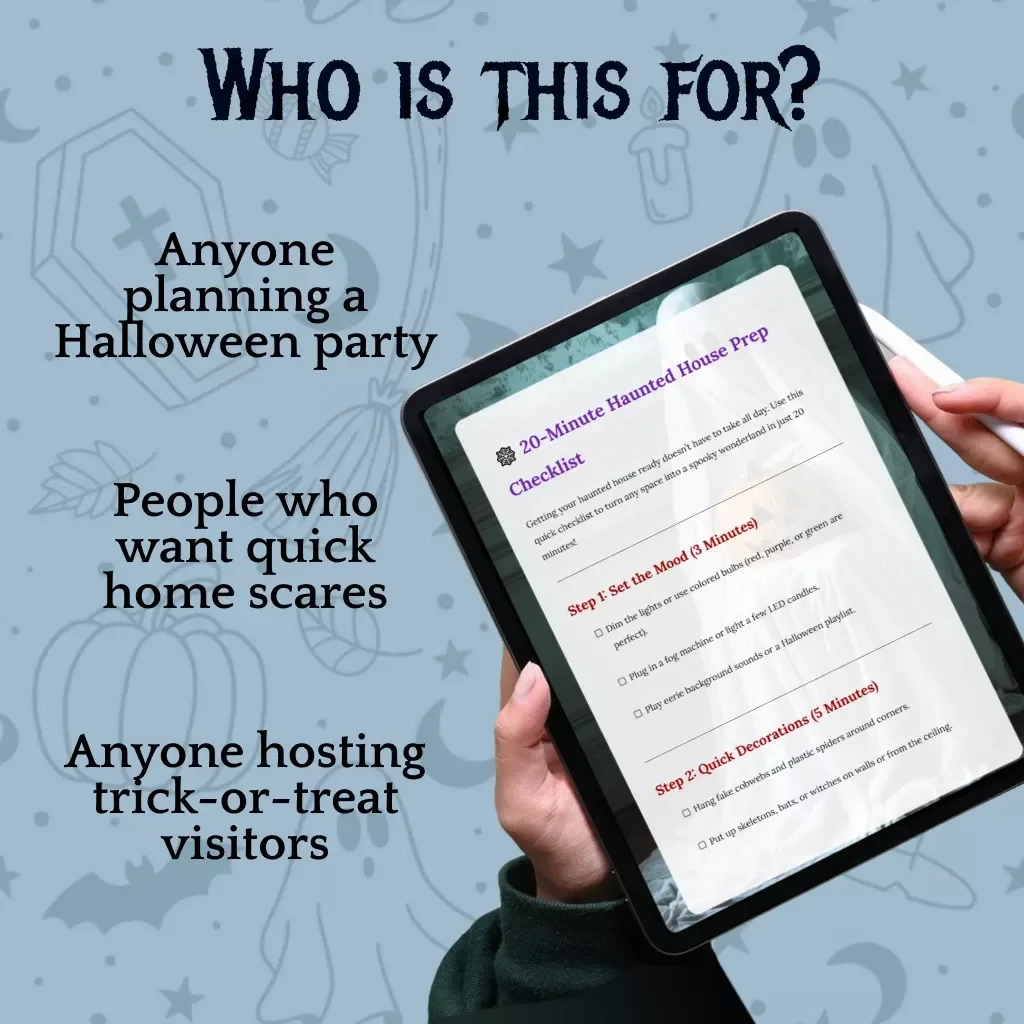 20-Minute Haunted House Prep Checklist | Instant Digital Download | DIY Halloween Party Decor Guide