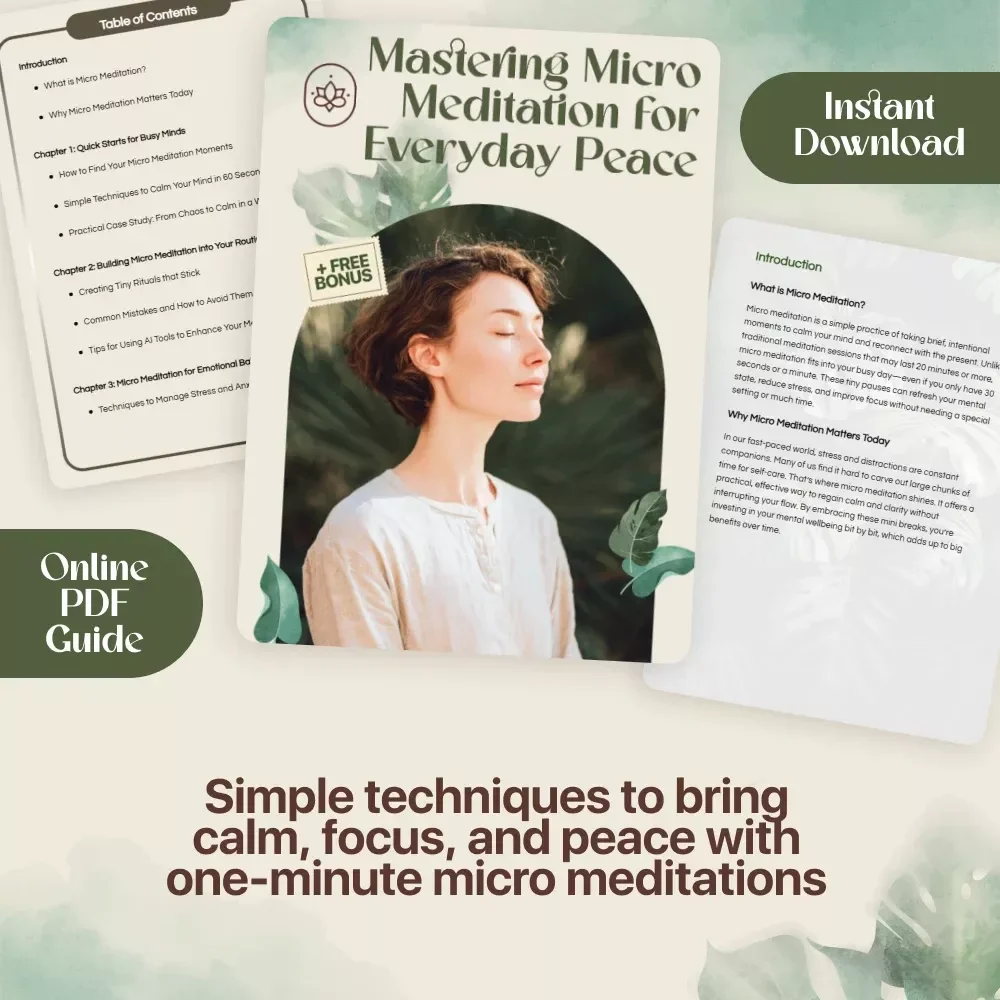 Mastering Micro Meditation for Everyday Peace | Digital Guide with Micro Meditation Exercises for Stress Relief, Mindfulness & Emotional Balance