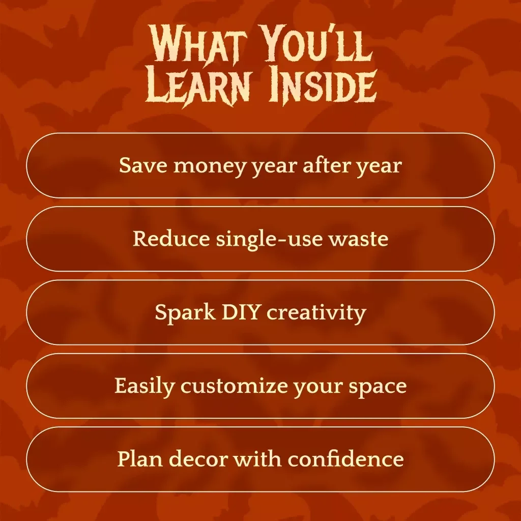 Affordable Reusable Halloween Decor Checklist | Budget-Friendly DIY Spooky Decorating Guide | Printable Digital Download