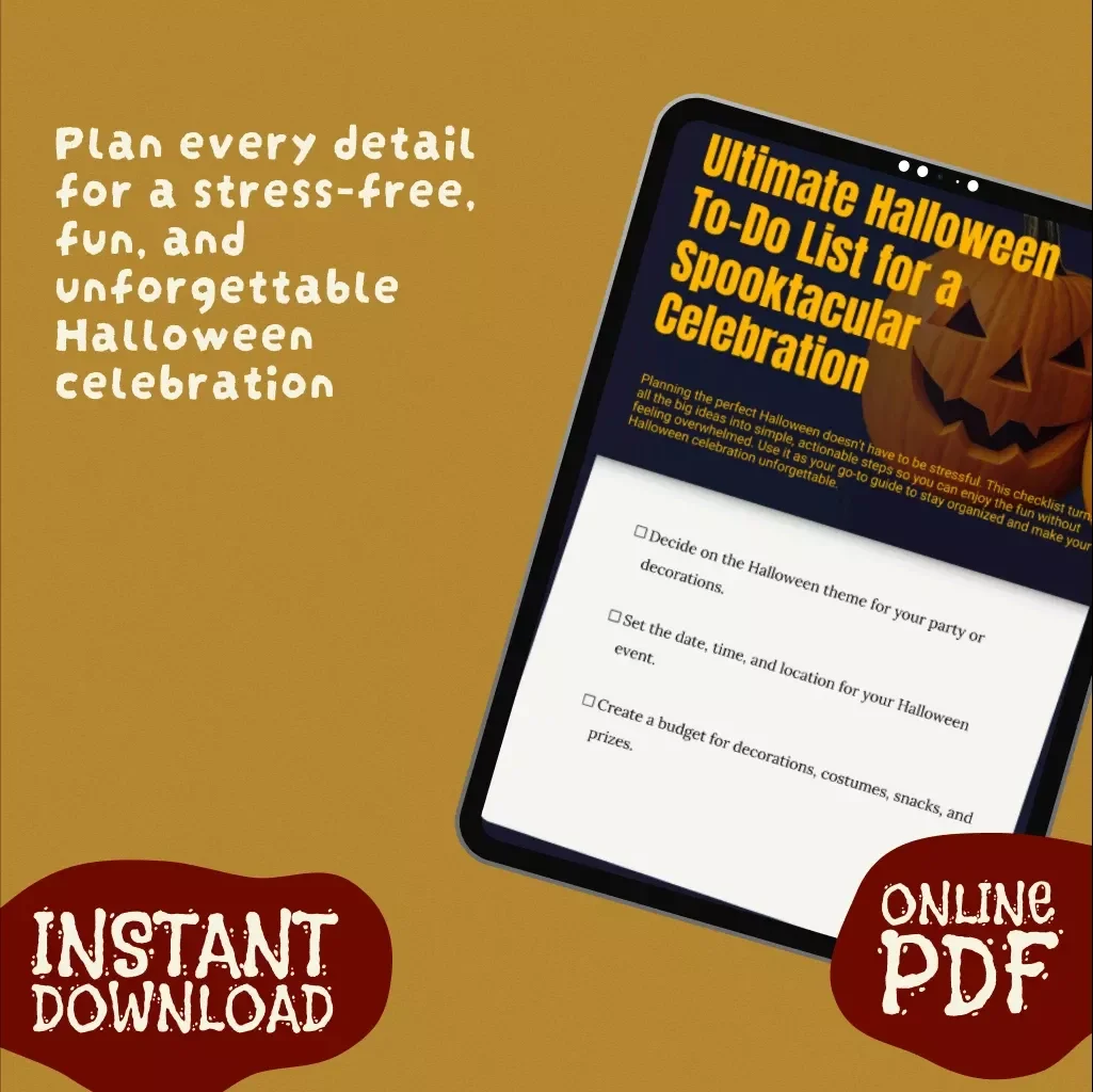 Ultimate Halloween To-Do List for a Spooktacular Celebration | Printable Halloween Checklist | Party Planner, eBook, Digital Download