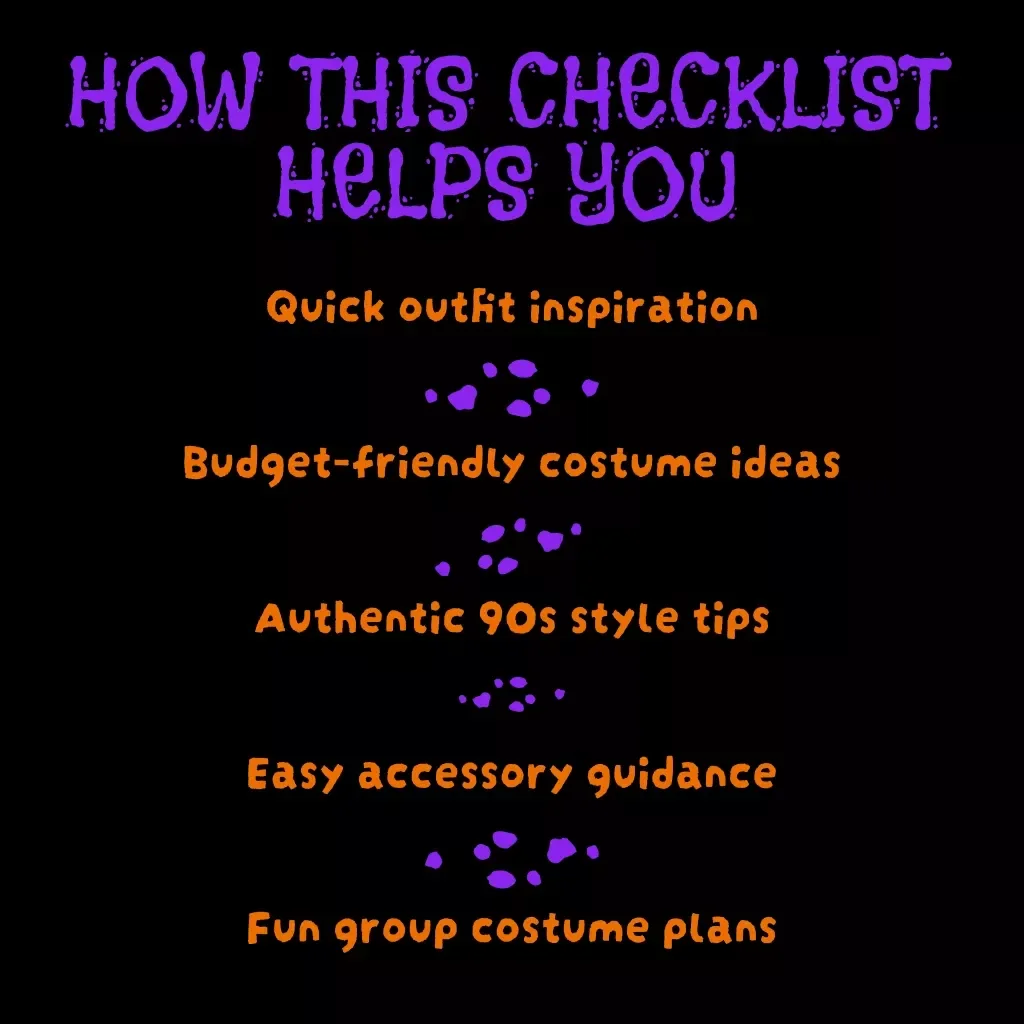 90s Halloween Costume Hits | Printable Checklist of 90s-Inspired Halloween Costumes for Women, Men & Groups | Retro TV, Movie & Music Star Outfit Ideas