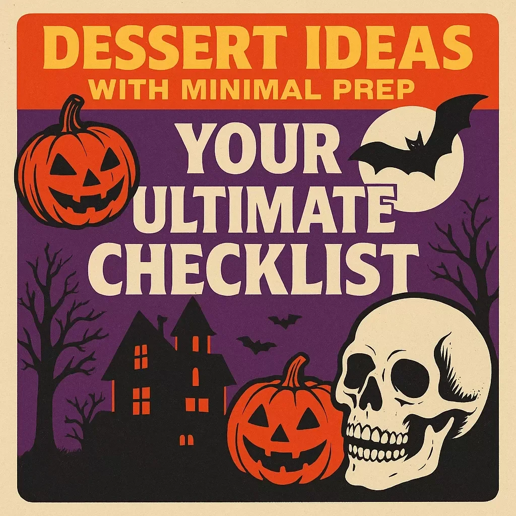 Dessert Ideas with Minimal Prep: Your Ultimate Checklist | Halloween Digital Download | Easy No-Bake Treats, Spooky Snacks & Party Food Guide
