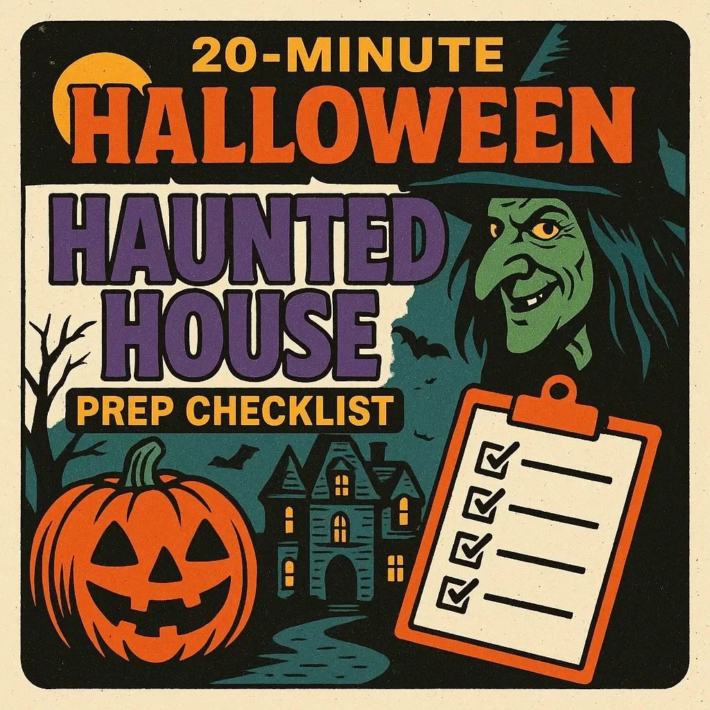 20-Minute Haunted House Prep Checklist | Instant Digital Download | DIY Halloween Party Decor Guide