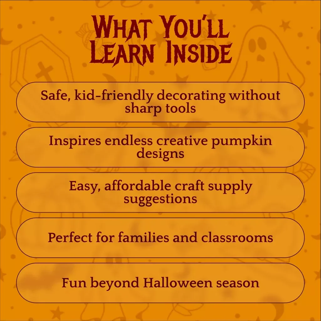 Pumpkin Playtime: Fun DIY No-Carve Ideas for Kids | Digital Download Guide for Creative Pumpkin Decorating, Halloween Crafts, and Family Activities