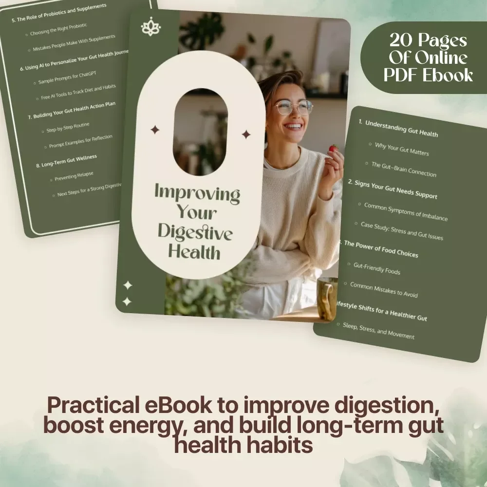 Improving Your Digestive Health | Gut Health eBook | Digital Download Guide for Better Digestion, Probiotics, Food Choices & Lifestyle Tips