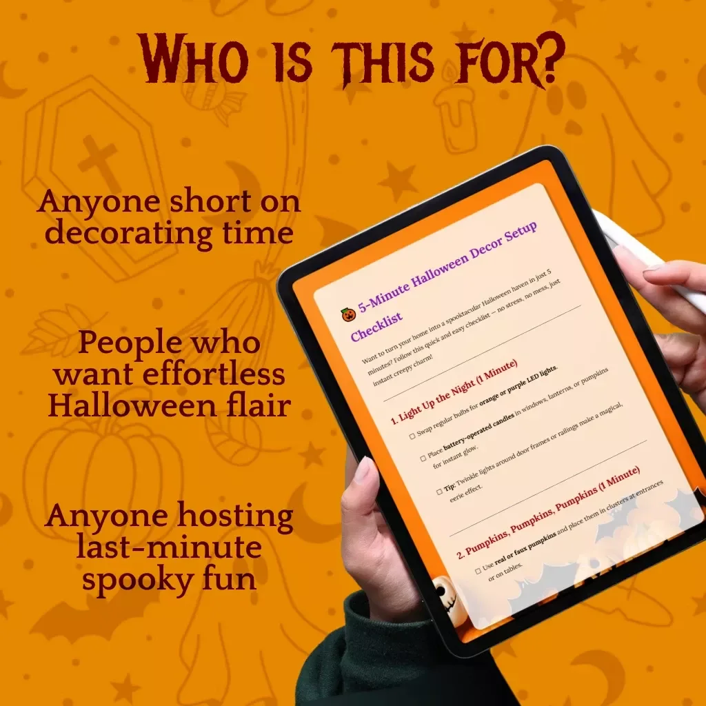 5-Minute Halloween Decor Setup Checklist | Instant Spooky Home Makeover | Printable Digital Download