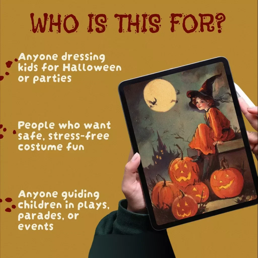 Costume Safety Checklist for Kids | Printable Halloween Safety Guide, Child Costume Tips, Fire-Resistant Fabrics, Reflective Visibility, Comfort & Accessories Safety eBook