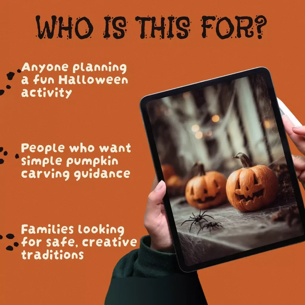 Halloween Pumpkin Carving Faces Checklist | Printable Digital Download | Easy Step-by-Step Halloween Pumpkin Carving Faces Guide