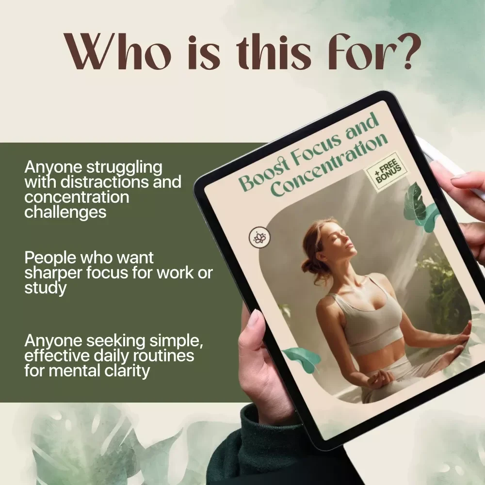 Boost Focus and Concentration Guide | Digital Download | Productivity, Mental Clarity & Attention Training eBook for Work, Study & Daily Life