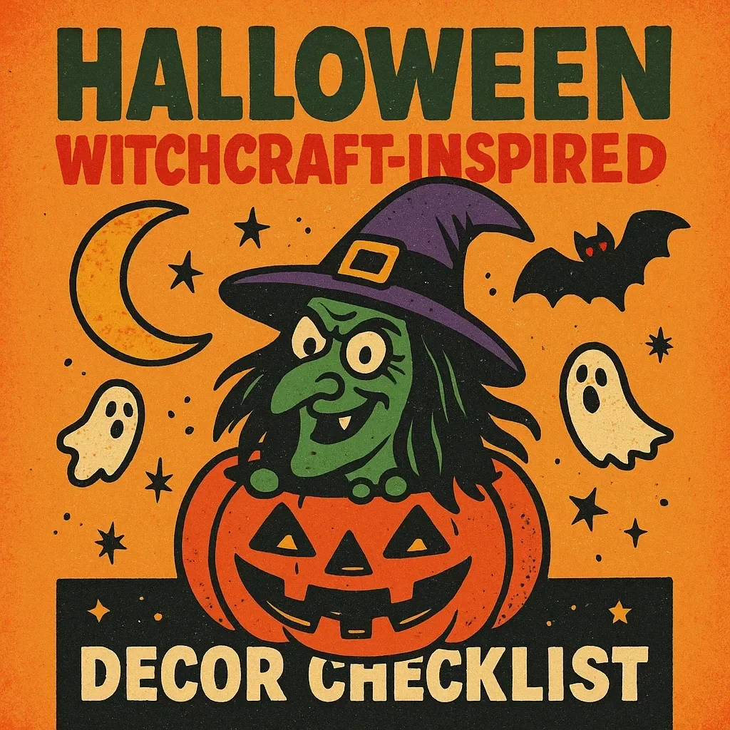 Witchcraft-Inspired Decor Checklist | Digital Download for Mystical & Magical Home Styling | Witchy Aesthetic Guide for Cozy Spiritual Spaces