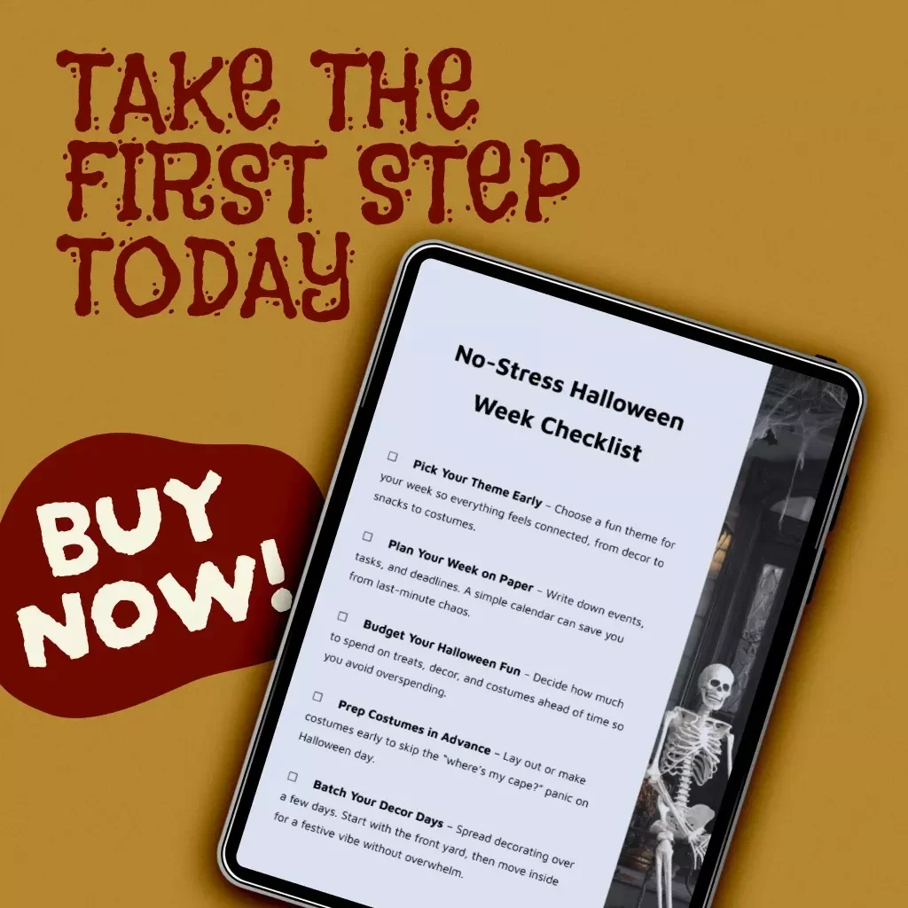 No-Stress Halloween Week Checklist | Printable Digital Download | How to Plan a No-Stress Halloween Week Guide