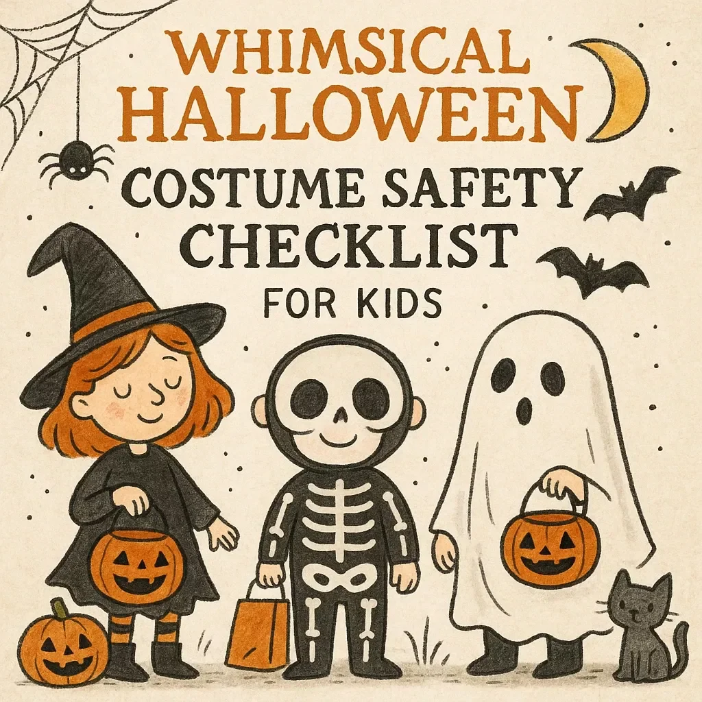 Costume Safety Checklist for Kids | Printable Halloween Safety Guide, Child Costume Tips, Fire-Resistant Fabrics, Reflective Visibility, Comfort & Accessories Safety eBook