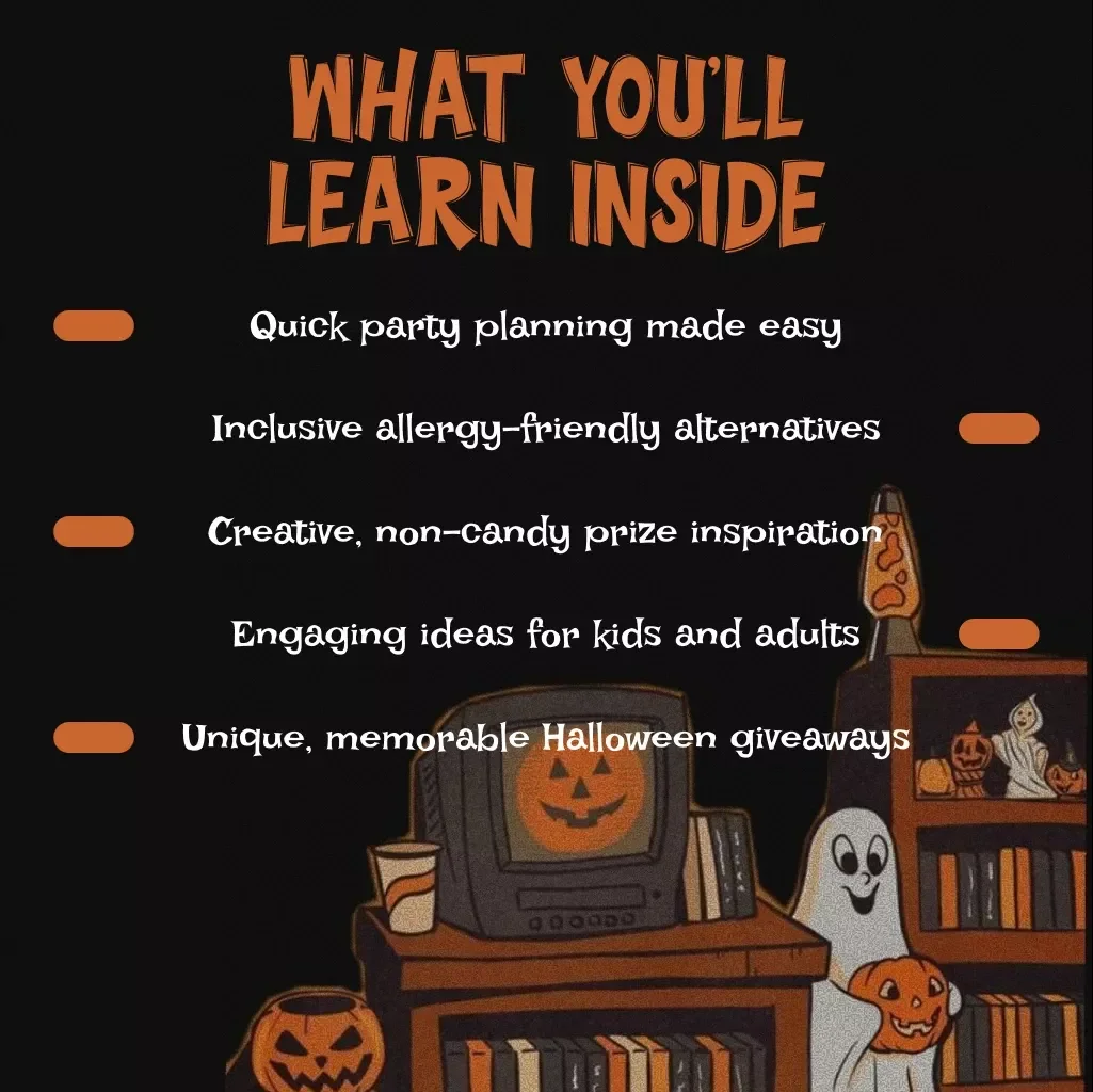 Halloween Prize Ideas Checklist for All Ages | Digital Download | Halloween Party Prizes, Candy Alternatives, Kids & Adult Giveaway Ideas, eBook & Printable Guide