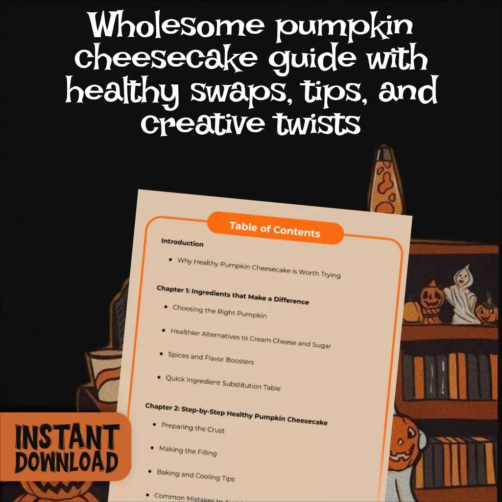 Pumpkin Bliss Cheesecake: A Healthy Treat You Can Enjoy Anytime | Digital Recipe Guide, eBook & Checklist for Guilt-Free Desserts