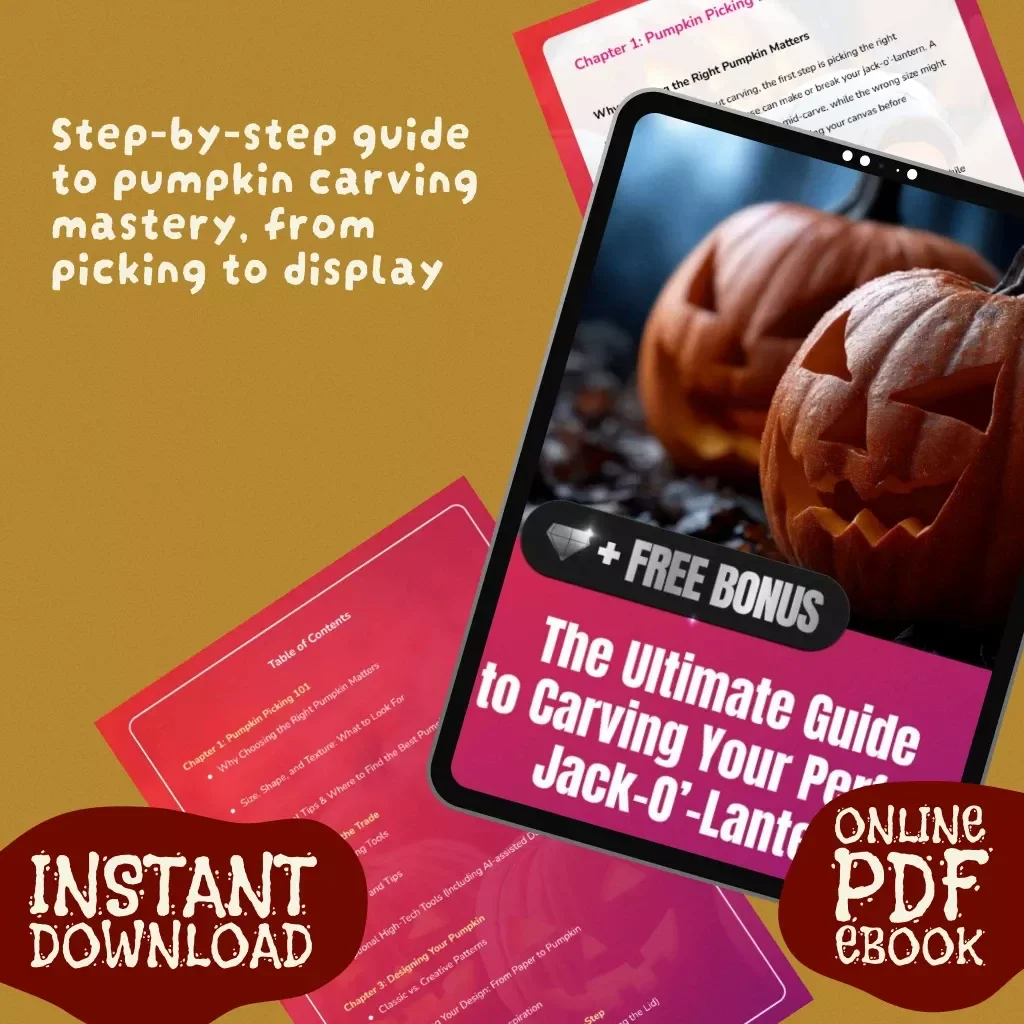 The Ultimate Guide to Carving Your Perfect Jack-O’-Lantern | Halloween Ebook | Digital Download on How to Carve the Pumpkin | Step-by-Step Pumpkin Carving Ideas, Tools, and Tips