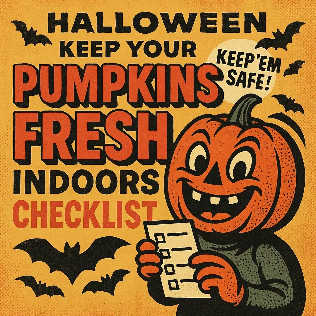 Keep Your Pumpkins Fresh Indoors Checklist | Digital Download Guide for How to Keep Pumpkins from Rotting Indoors | Printable Fall & Halloween Home Décor Care List