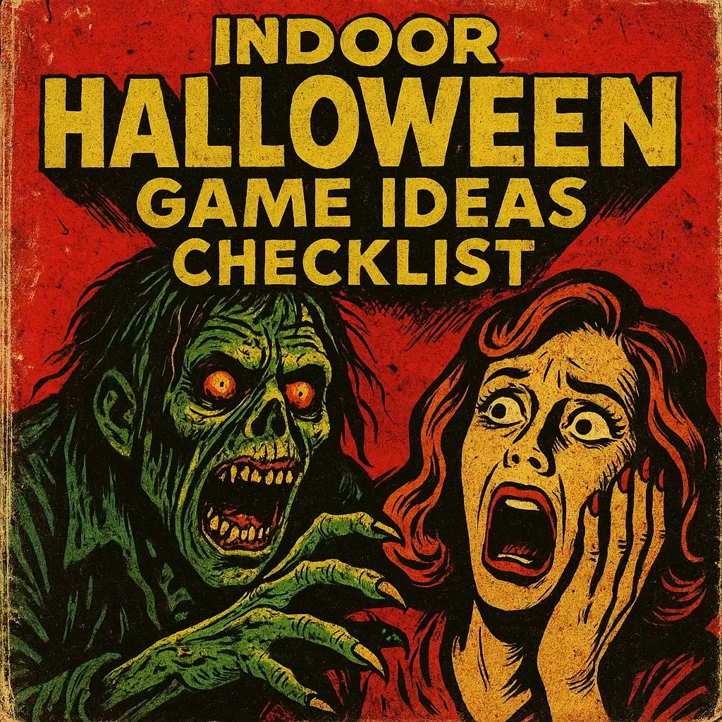 Indoor Halloween Game Ideas Checklist | Fun Party Games, Crafts, Trivia & Candy Challenges for Kids and Adults | Printable Digital Download