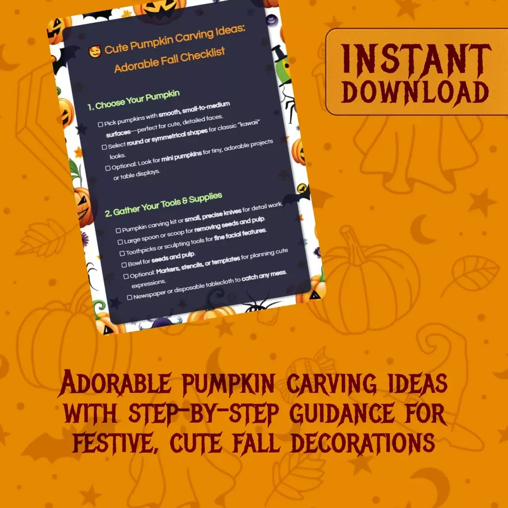 Cute Pumpkin Carving Ideas: Adorable Fall Checklist – Fun DIY Pumpkin Carving Guide for Kids, Families, and Beginners