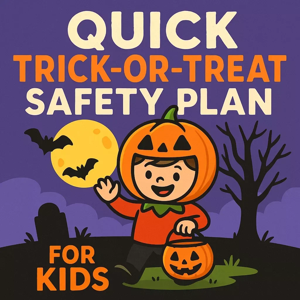 Quick Trick-or-Treat Safety Plan for Kids | Printable Halloween Safety Checklist | Digital Download for Parents