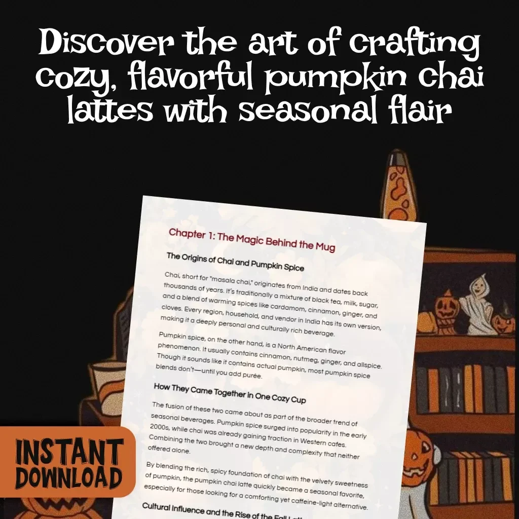 Savor the Season with a Pumpkin Chai Latte: A Cozy Blend of Spice, Story, and Sips | Fall Recipe Guide, Pumpkin Chai Latte eBook, Seasonal Drink DIY Checklist