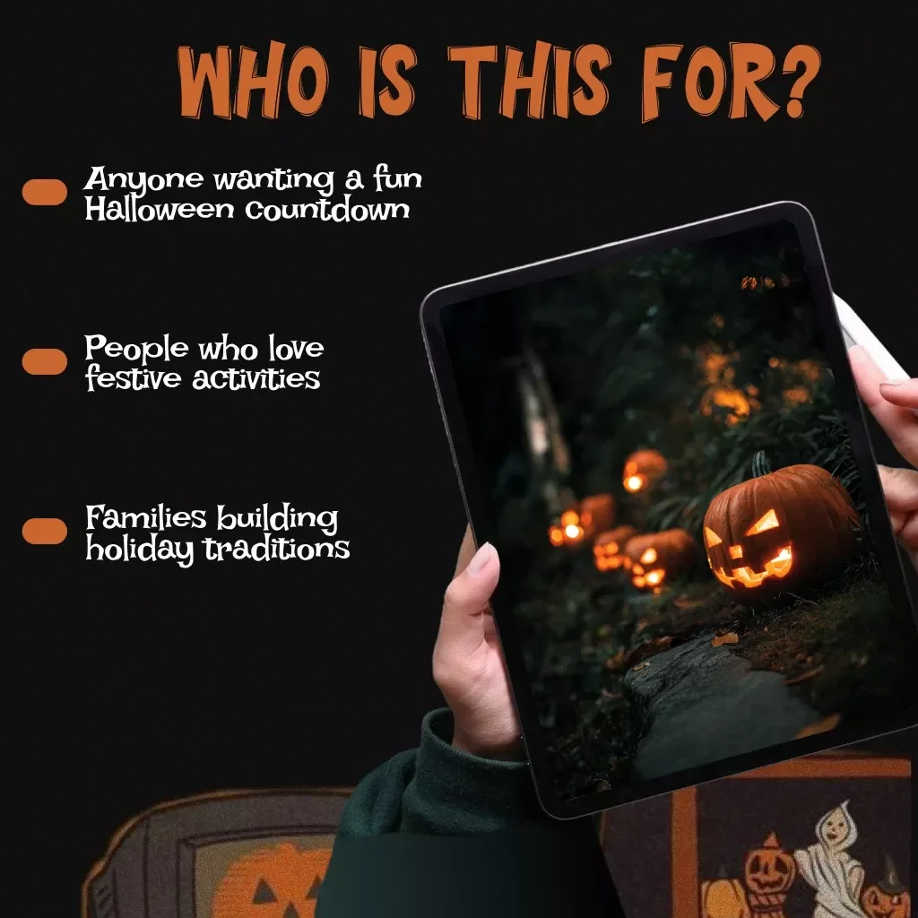 13-Day Halloween Countdown Fun Checklist | Daily Countdown Routine for Halloween Fun | Digital Download Printable eBook Guide