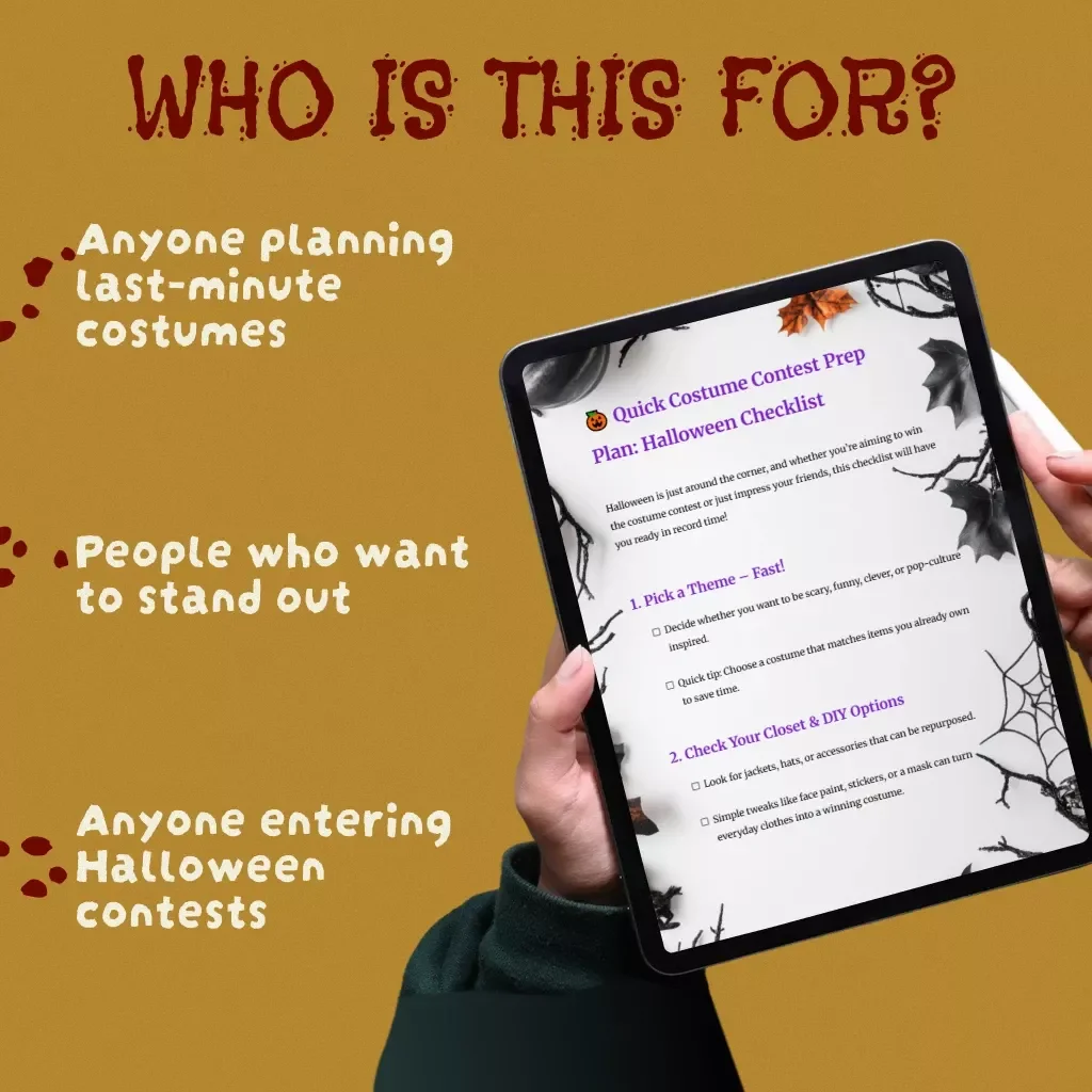 Quick Costume Contest Prep Plan: Halloween Checklist | Last-Minute DIY Costume Ideas & Accessories Guide for Fast Contest-Ready Looks