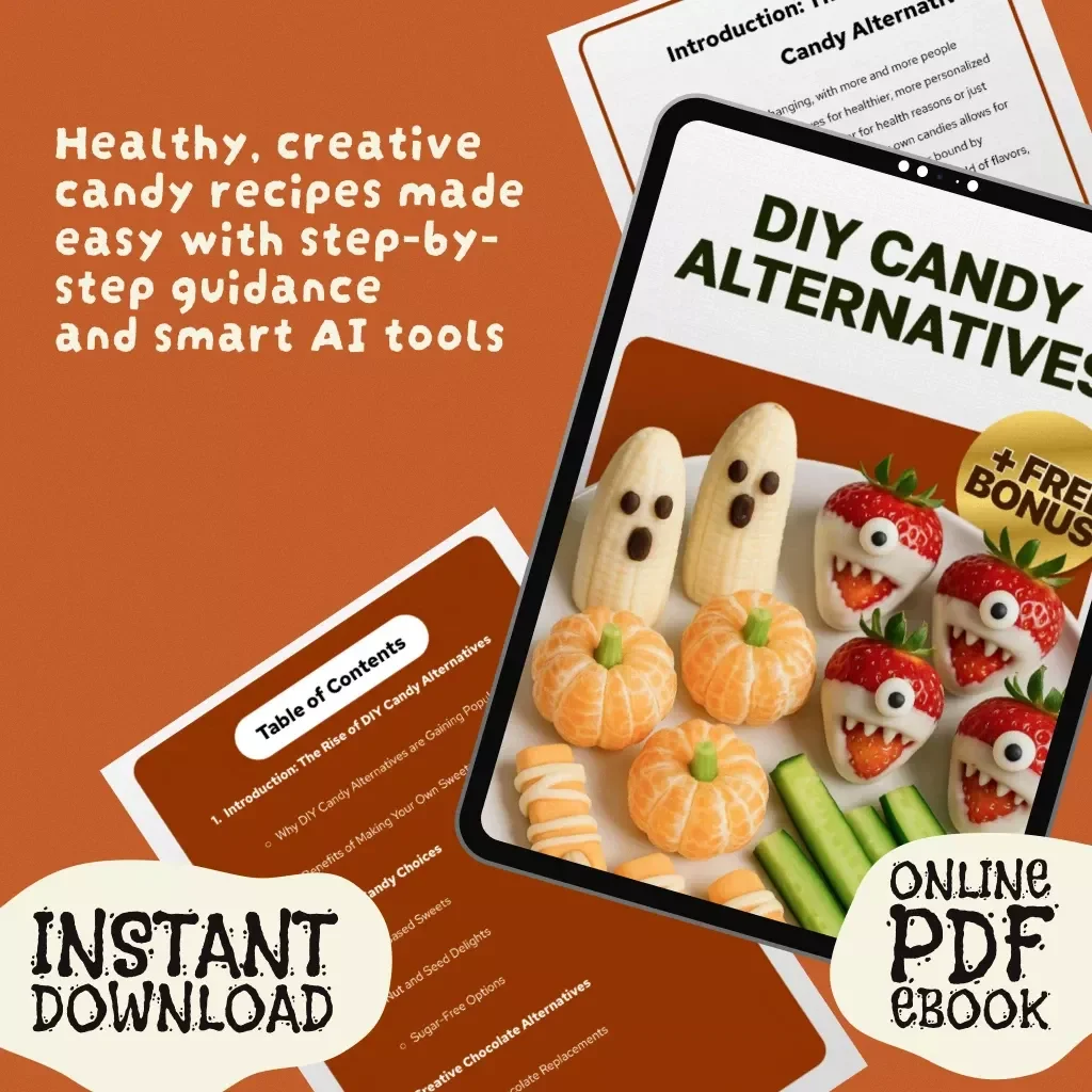 DIY Candy Alternatives Ebook | Healthy Homemade Sweets, Chocolate Replacements, Vegan & Allergy-Friendly Recipes, Sugar-Free Treats, Step-by-Step Instructions & AI Tools for Candy-Making Success