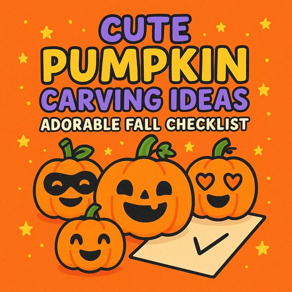 Cute Pumpkin Carving Ideas: Adorable Fall Checklist – Fun DIY Pumpkin Carving Guide for Kids, Families, and Beginners